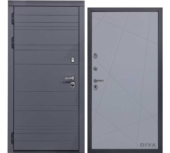 Дверь DIVA МД-39 2050x860 мм, левая, Серая-Д11 Силк Маус УТ-00075485