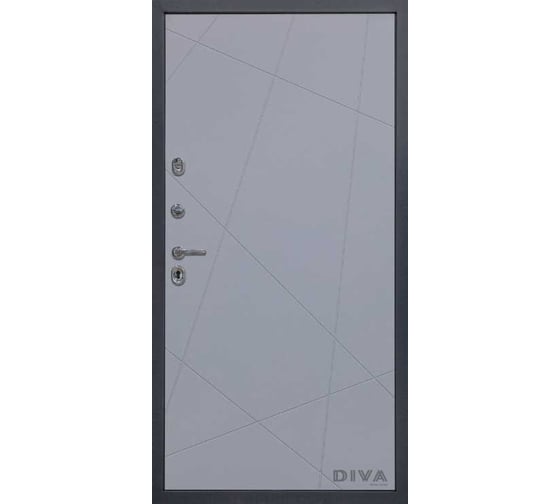 Дверь DIVA МД-39 2050x860 мм, левая, Серая-Д11 Силк Маус УТ-00075485