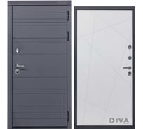 Дверь DIVA МД-39 2050x860 мм, правая, Серая-Д11 Белый Софт УТ-00075483
