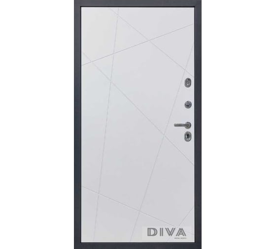 Дверь DIVA МД-39 2050x860 мм, правая, Серая-Д11 Белый Софт УТ-00075483