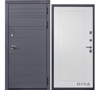 Дверь DIVA МД-39 2050x960 мм, правая, Серая-Н10 Белый Софт УТ-00075466
