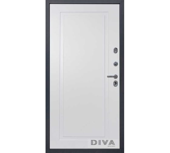 Дверь DIVA МД-39 2050x960 мм, правая, Серая-Н10 Белый Софт УТ-00075466