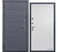Дверь DIVA МД-39 2050x860 мм, левая, Серая-Н10 Белый Софт УТ-00075463