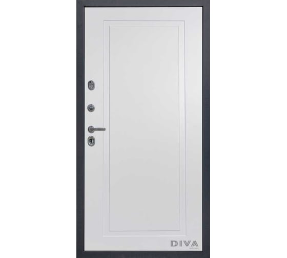 Дверь DIVA МД-39 2050x860 мм, левая, Серая-Н10 Белый Софт УТ-00075463