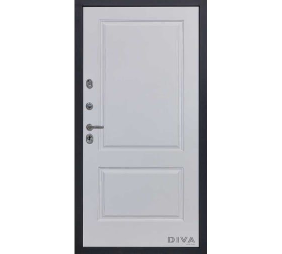 Дверь DIVA МД-39 2050x860 мм, левая, Серая-Д7 Белый софт УТ-00075453