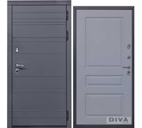 Дверь DIVA МД-39 2050x860 мм, правая, Серая-Д13 Силк Маус УТ-00075436