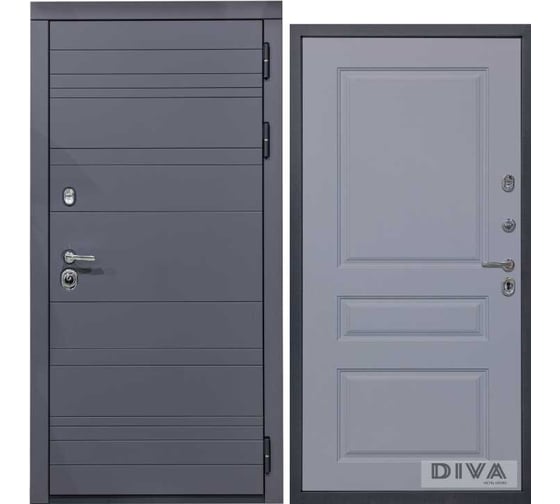 Дверь DIVA МД-39 2050x860 мм, правая, Серая-Д13 Силк Маус УТ-00075436 1