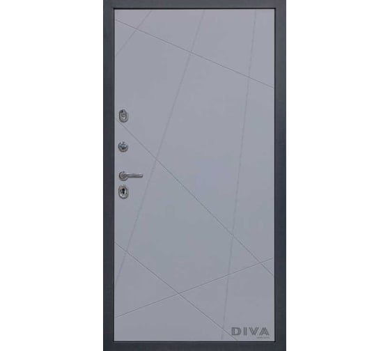 Дверь DIVA МД-39 2050x960 мм, левая, Серая-Д11 Силк Маус УТ-00075484
