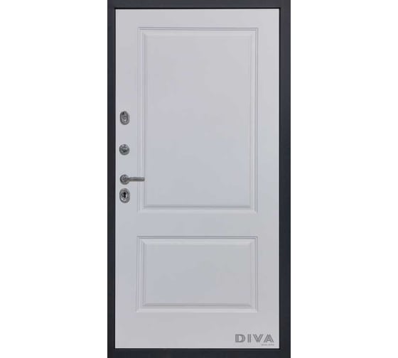 Дверь DIVA МД-39 2050x960 мм, левая, Серая-Д7 Белый софт УТ-00073748