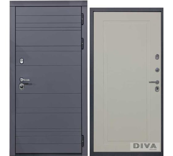Дверь DIVA МД-39 2050x860 мм, правая, Серая-Н10 Софт Шампань УТ-00075478 1