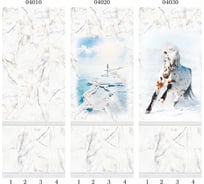 Дизайн-панели ООО "Панда" 04020 panda белый мрамор, панно, девушка, 4 шт. 12956