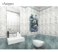 Дизайн-панели ООО "Панда" 07320 panda лазурь, панно, цветы, 4 шт. 15187