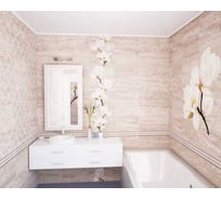 Дизайн-панели ООО "Панда" 04240 panda травертин, панно, цветок, 4 шт. 12959