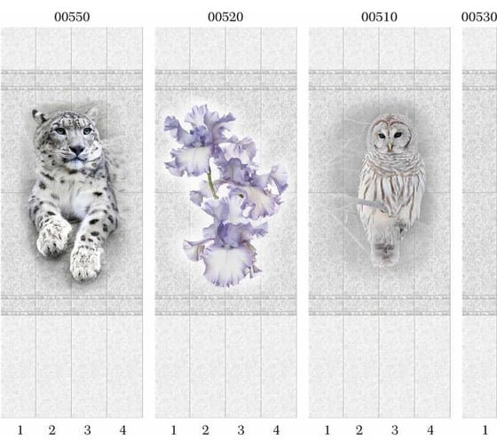 Дизайн-панели ООО "Панда" 00520 panda белые кружева, панно, цветок, 4 шт. 15094 1