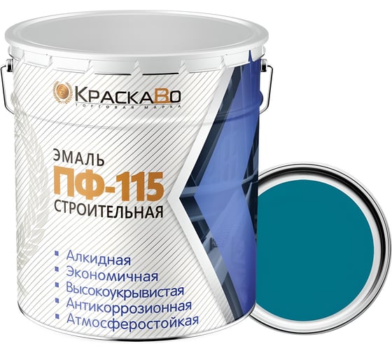 Эмаль КраскаВо ПФ-115 строительная голубая 25 кг 4620105771733