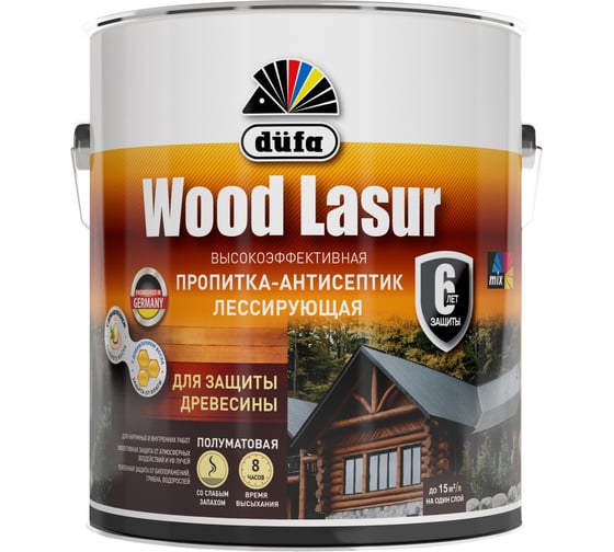 Пропитка Dufa WOOD LASUR орех 2,5 л МП00-011068