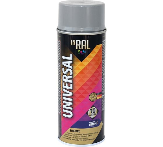 Эмаль INRAL UNIVERSAL (аэрозоль; серая; 400 мл; RAL 7024) 26-7-6-007