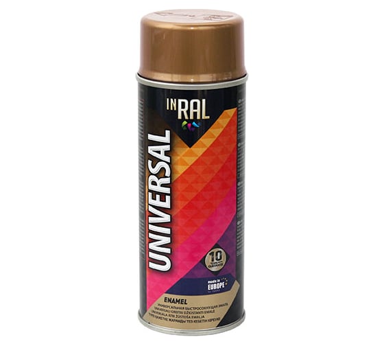 Эмаль INRAL UNIVERSAL (аэрозоль; медь металлик; 400 мл; RAL 8029) 26-7-6-019