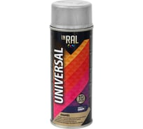 Эмаль INRAL UNIVERSAL (аэрозоль; серебристая металлик; 400 мл; RAL 9006) 26-7-6-021