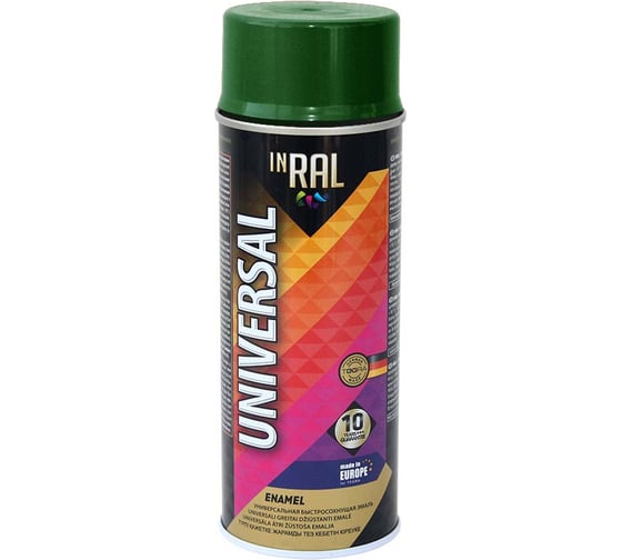 Эмаль INRAL UNIVERSAL (аэрозоль; зеленая; 400 мл; RAL 6029) 26-7-6-035