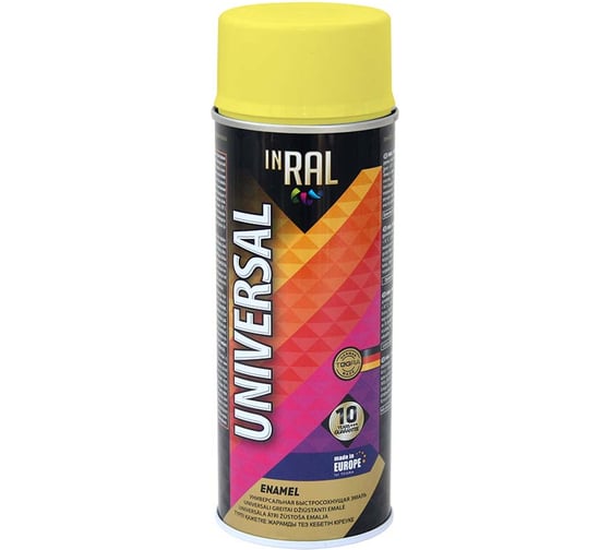 Эмаль INRAL UNIVERSAL (аэрозоль; желтая; 400 мл; RAL 1018) 26-7-6-039