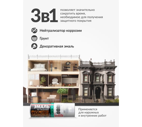 Эмаль по ржавчине молотковая KUDO медная. Аэрозольная краска в баллончике для металла. KU-3007
