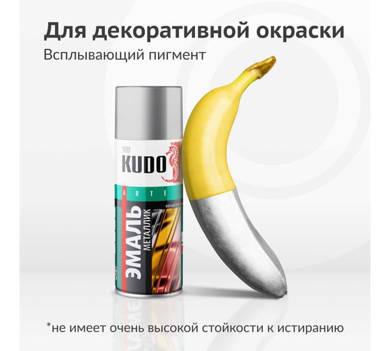 Эмаль яркий металлик универсальная быстросохнущая KUDO REFLECTIVE FINISH хром KU-1027