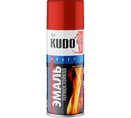 Эмаль термостойкая KUDO красная 0.52 л KU-5005