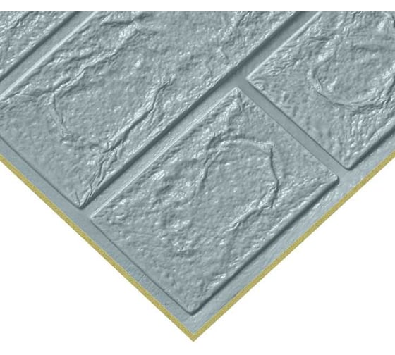 Мягкая самоклеящаяся 3d панель LAKO классический кирпич сине-серый, 70x77 см LKD-01-04-05