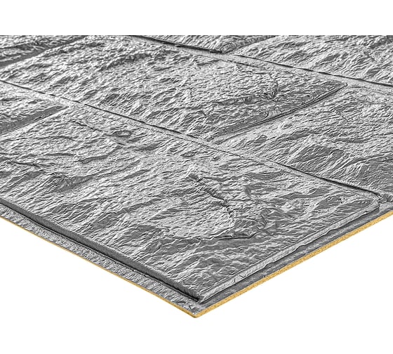 Комплект 3d панелей для стен LAKO классический кирпич серебристый, 70x77 см, 5 шт. LKD-01-04-514-KO