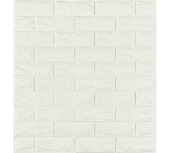 Комплект 3d панелей для стен LAKO классический кирпич белый, 70x77 см, 5 шт. LKD-01-04-501-KO