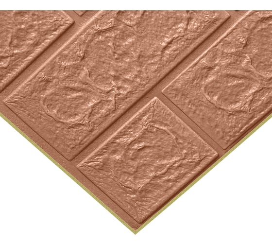Комплект 3d панелей для стен LAKO классический кирпич коричневая охра, 70x77 см, 5 шт. LKD-01-04-509-KO