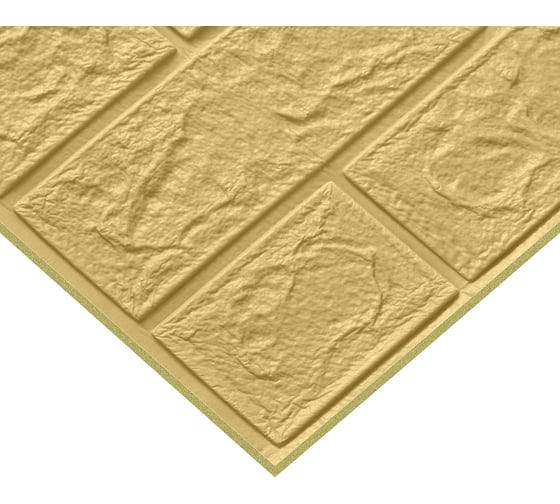 Комплект 3d панелей для стен LAKO классический кирпич желтый песок, 70x77 см, 5 шт. LKD-01-04-507-KO