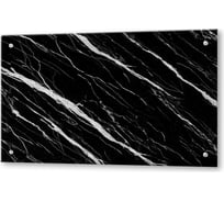 Кухонный фартук на стену ООО Оптион панель из закаленного стекла, 500x900 мм, защитный экран для кухни, черно-белый мрамор 84534