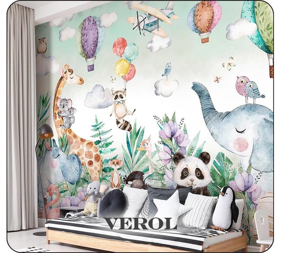 Флизелиновые фотообои Verol "животные" 400x283 см, разноцветный, 4полосы 147-ФФО-03250