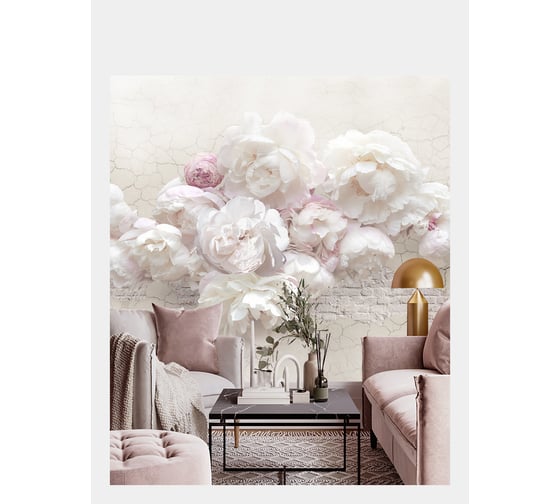 Флизелиновые фотообои Verol цветы 300x283 см, розовый, 3 полосы 131-ФФО-03298