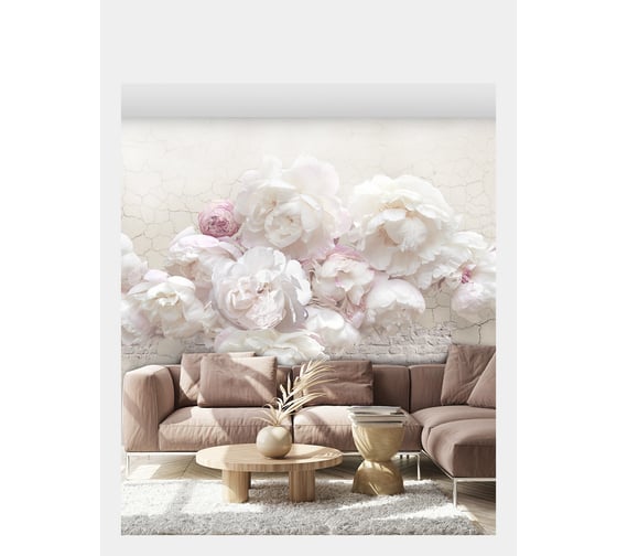 Флизелиновые фотообои Verol цветы 300x283 см, розовый, 3 полосы 131-ФФО-03298