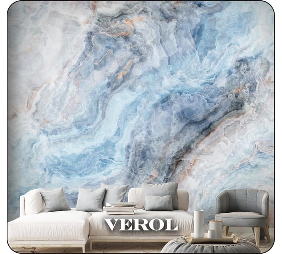 Флизелиновые фотообои Verol мрамор флюид 300x283 см, 3 полотна 8,49 м2 122-ФФО-05768