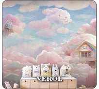 Флизелиновые фотообои Verol розовые облака 400x283 см, розовый, 4 полосы 146-ФФО-05767