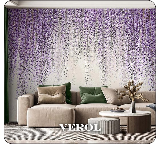 Флизелиновые фотообои Verol глициния 400x283 см, филетовый, 4 полосы 153-ФФО-05617