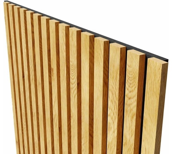 Акустические стеновые панели Cosca Decor 1200x600x19 мм, черный войлок, рейки мдф, цвет - дуб медный, коллекция сканди 00-00074684