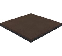 Плитка из резиновой крошки с грунтозацепщиками (пуансонами) Rezcon 500x500x45 мм, коричневая Pu50050045br