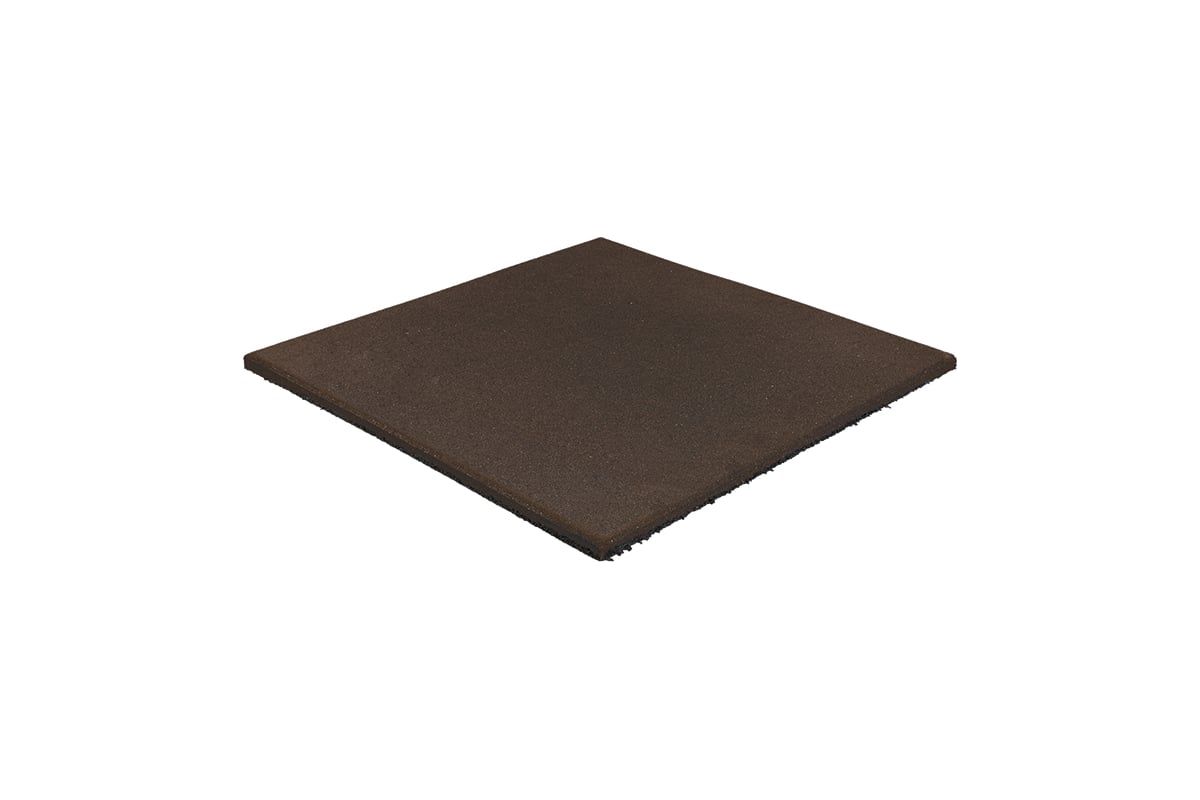 Полнотелая плитка из резиновой крошки Rezcon 500x500x10 мм, коричневая ...