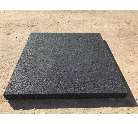 Полнотелая плитка из резиновой крошки Rezcon 500x500x20 мм, черная Pp50050020blk