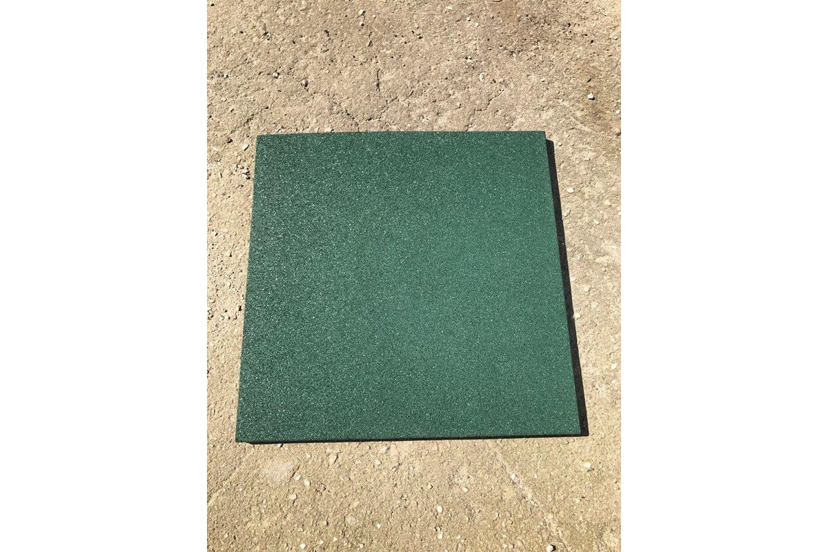 Полнотелая плитка из резиновой крошки Rezcon 500x500x30 мм, зеленая ...