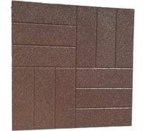 Полнотелая плитка Rezcon с рисунком под брусчатку из резиновой крошки, 500x500x30 мм, коричневая Pp50050030brSt