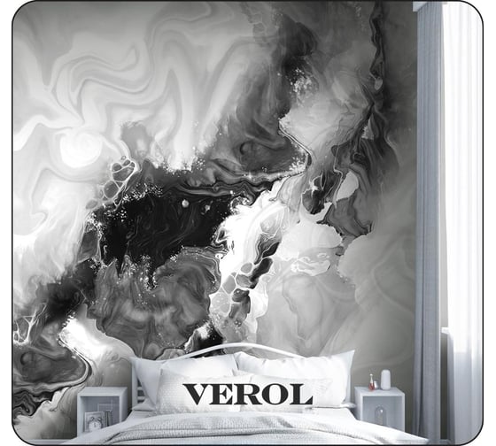 Флизелиновые фотообои Verol "флюид" 300x283 см, черный 3 полосы 124-ФФО-05771