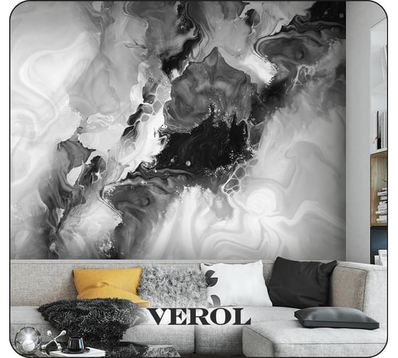 Флизелиновые фотообои Verol "флюид" 300x283 см, черный 3 полосы 124-ФФО-05771