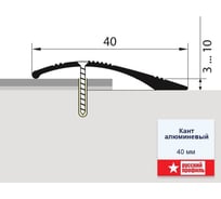 Полукруглый кант РУССКИЙ ПРОФИЛЬ 40 мм, 1,8 м, золото, 10 штук 4680427132162