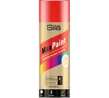 Аэрозольная эмаль home max paint, флуоресцентная, красный , 520мл 00-00004754 Sila SILF3020/12
